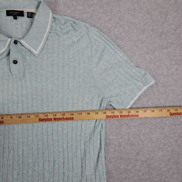 Ted Baker London Polo Shirt Womens Size 4 Viscose Linen Cotton - Picture 8 of 13